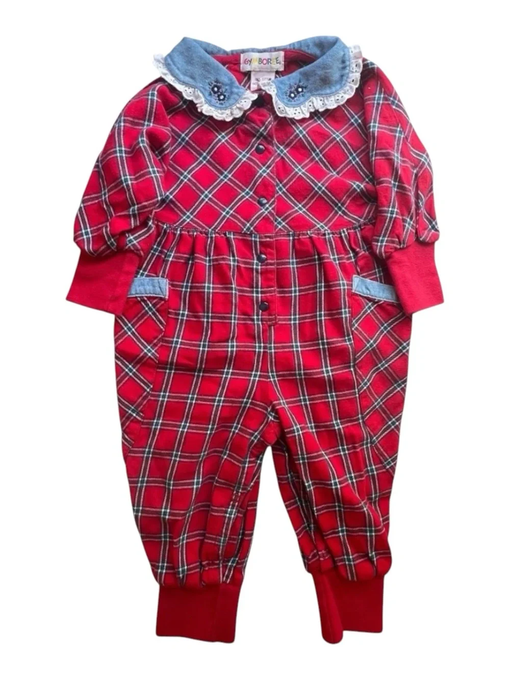 Vintage 90s Gymboree Plaid Baby Romper